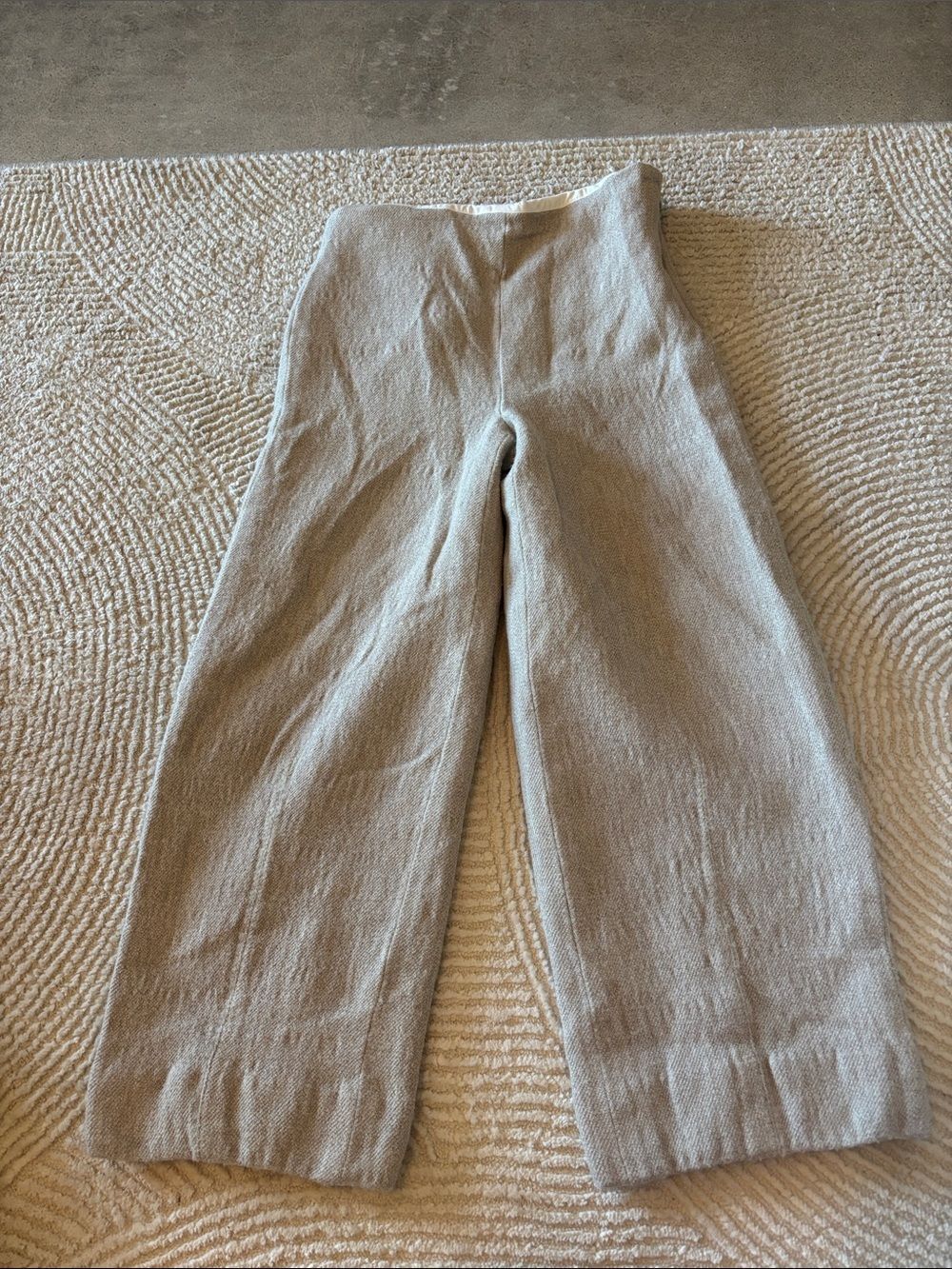 Vince Light Gray Knit Wide-Leg Women's Pants